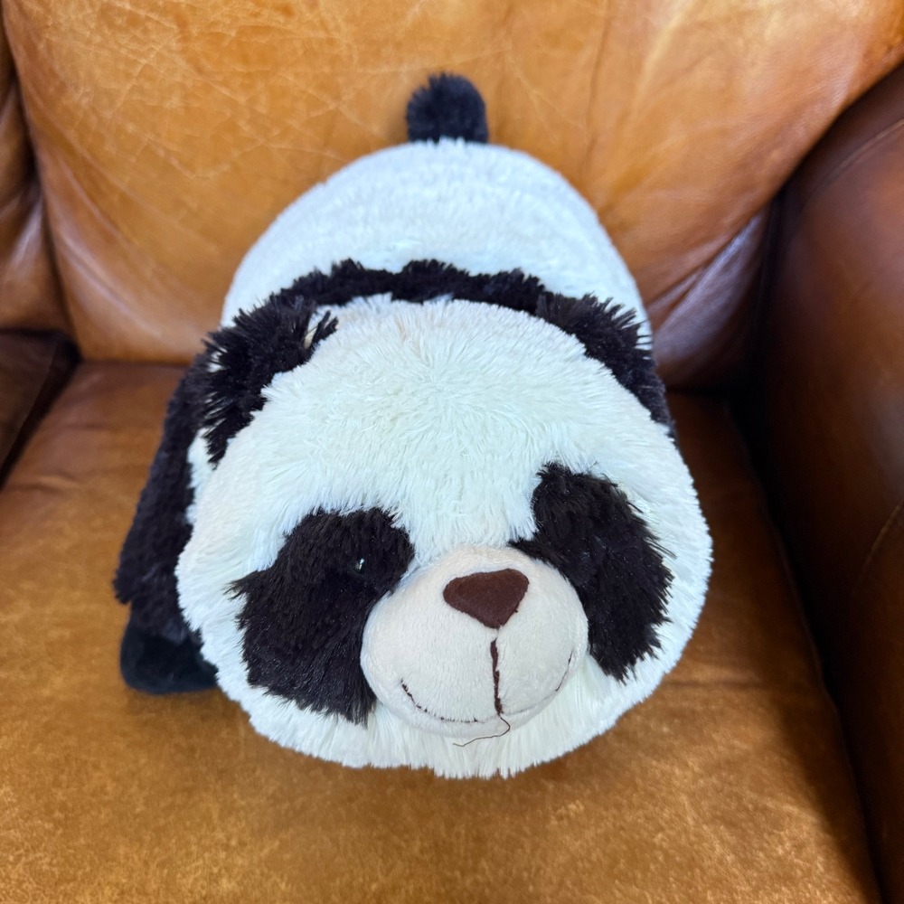 Pillow Pets Panda Plush Stuffed Animal Travel Pillow Black White 18 inch Large